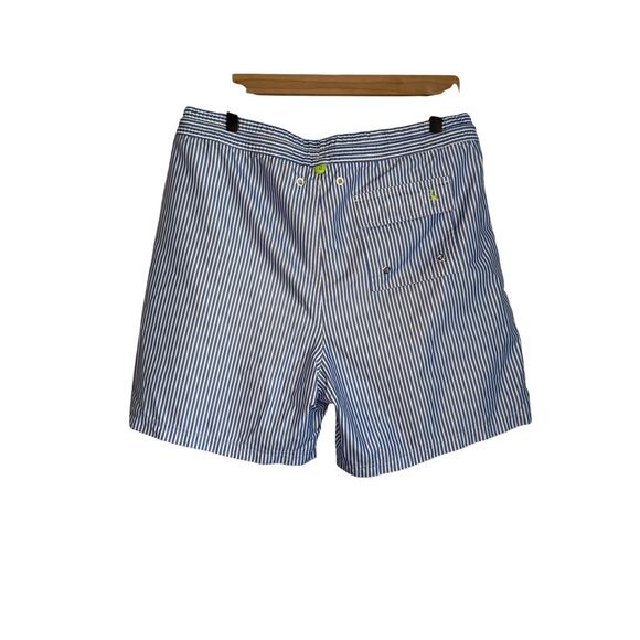 Tailorbyrd Swim Trunks Men’s Large Blue White Stripe Quick Dry Board Shorts - Picture 2 of 11